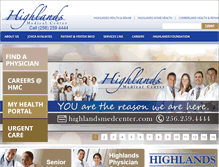 Tablet Screenshot of highlandsmedcenter.com